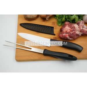 High quality BBQ ceramic kitchen knife and meat fork set